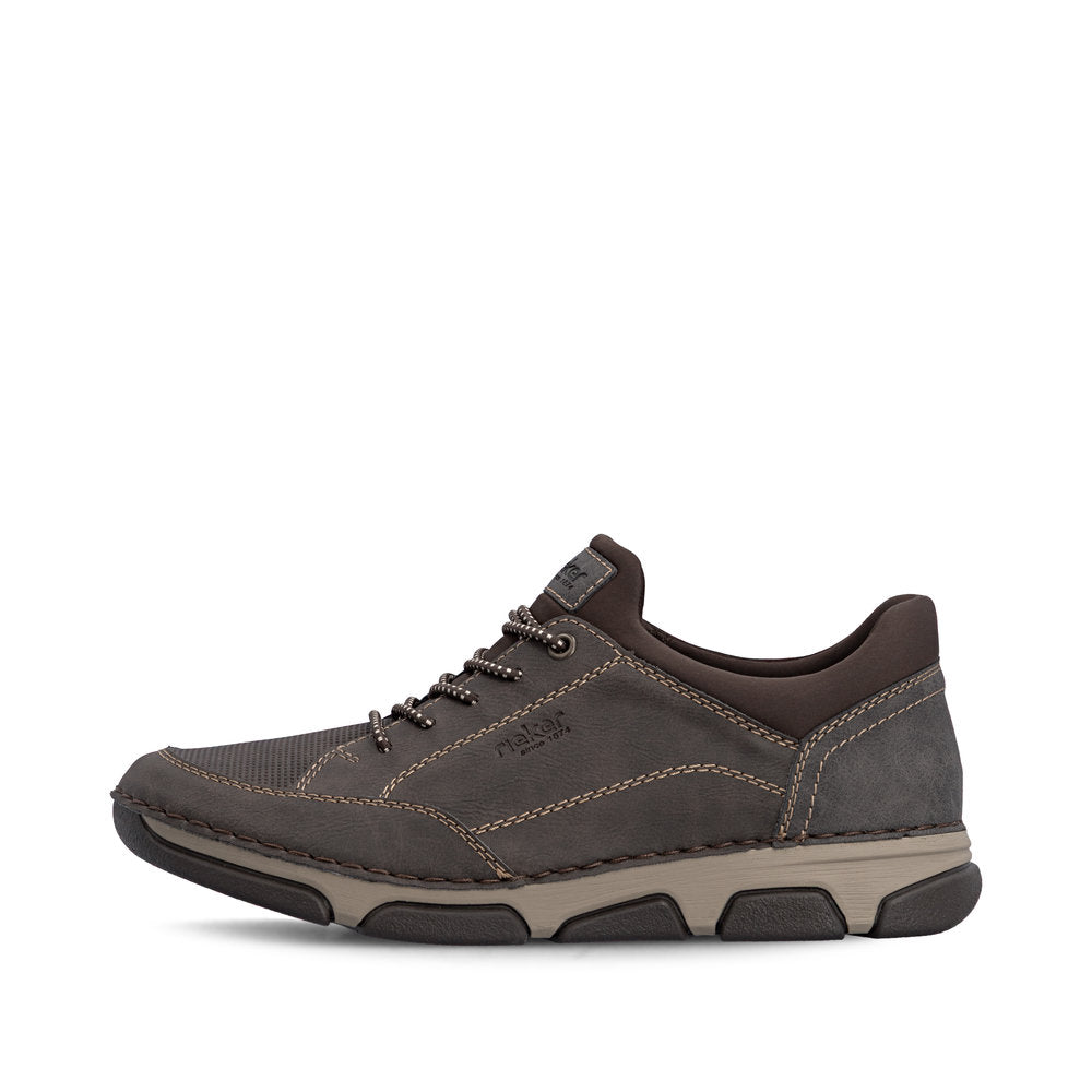 Rieker 15950-25 Mens Wide Grey Elasticated Shoes