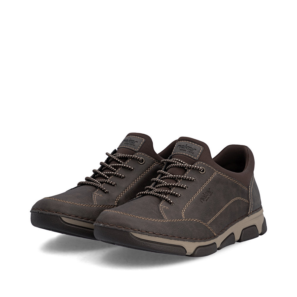 Rieker 15950-25 Mens Wide Grey Elasticated Shoes