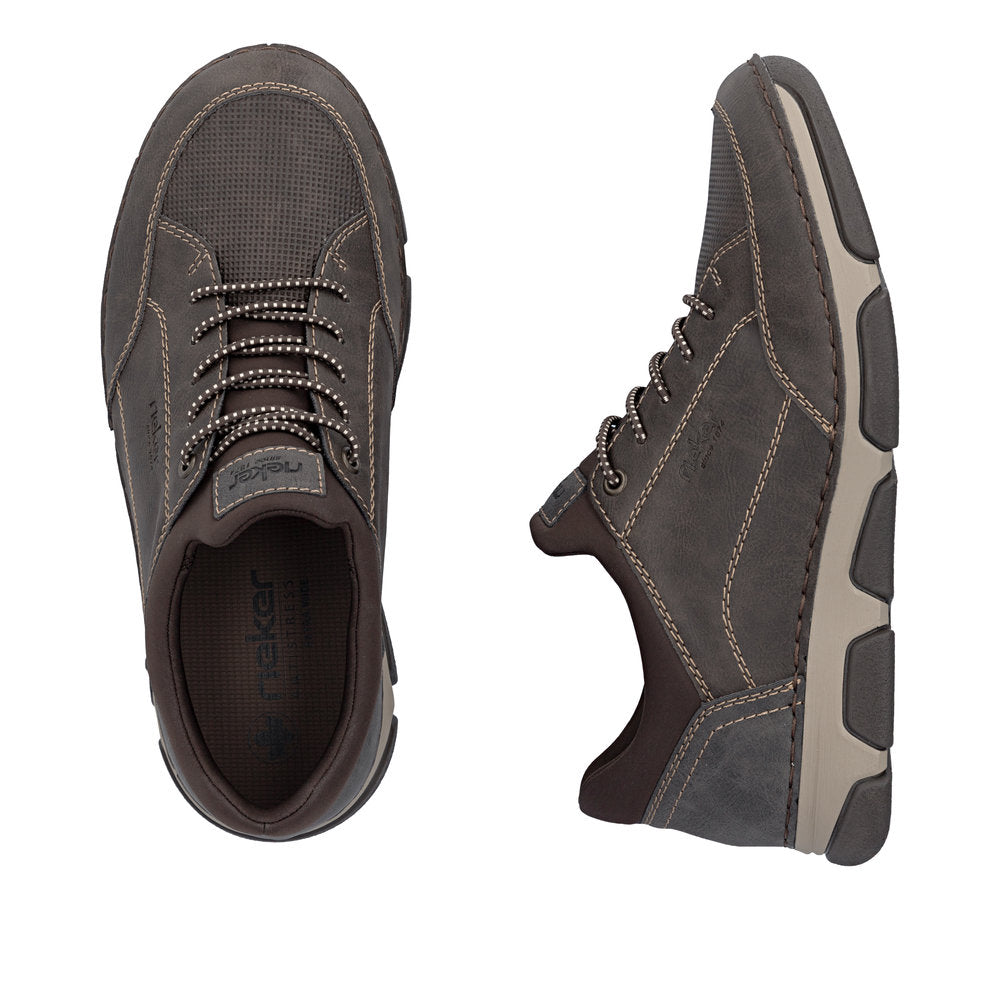 Rieker 15950-25 Mens Wide Grey Elasticated Shoes