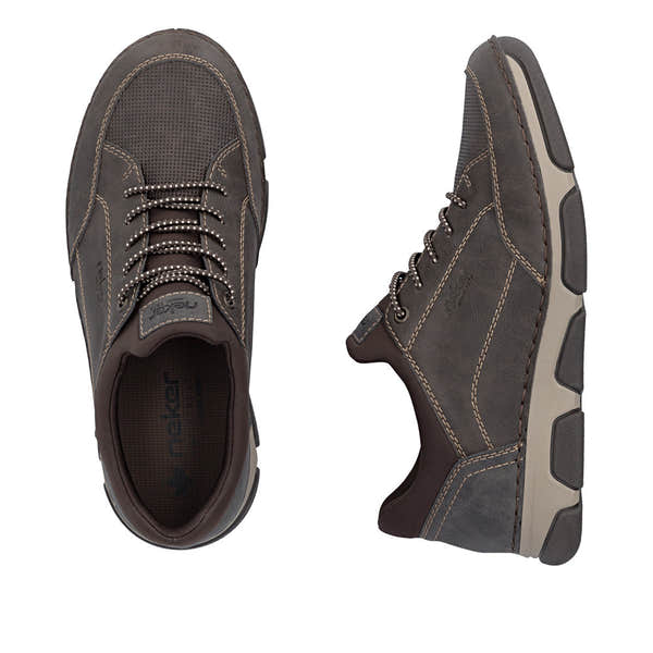Rieker 15950-25 Mens Wide Grey Elasticated Shoes