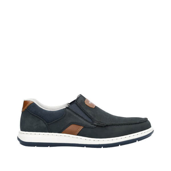 Rieker 17368-14 Randall Mens Navy Blue Leather Slip On Loafers-elevate your sole