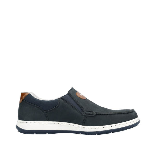 Rieker 17368-14 Randall Mens Navy Blue Leather Slip On Loafers-elevate your sole