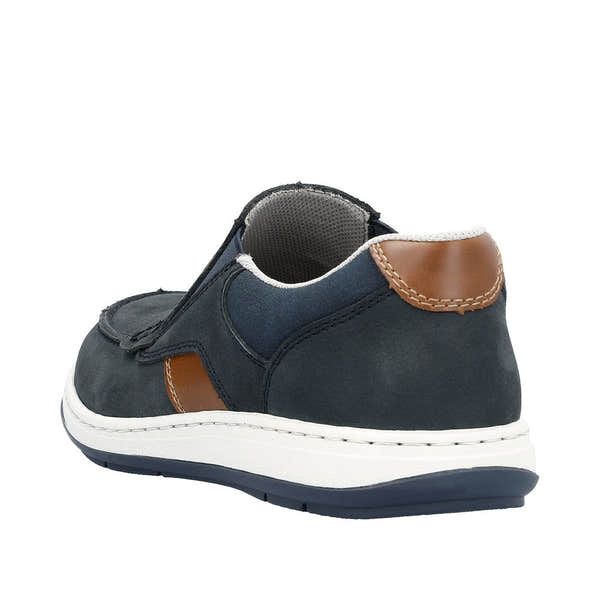 Rieker 17368-14 Randall Mens Navy Blue Leather Slip On Loafers-elevate your sole
