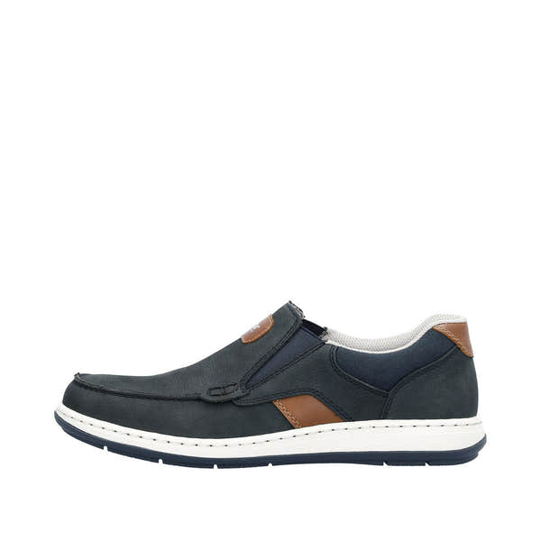 Rieker 17368-14 Randall Mens Navy Blue Leather Slip On Loafers-elevate your sole