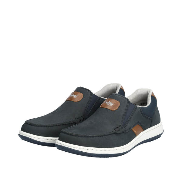 Rieker 17368-14 Randall Mens Navy Blue Leather Slip On Loafers-elevate your sole