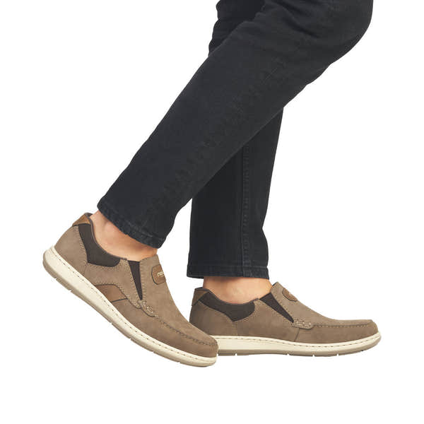 Rieker 17368-25 Randall Mens Brown Leather Slip On Loafers-elevate your sole