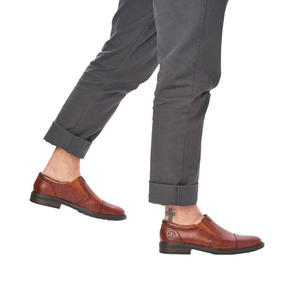 Rieker 17659-23 Mens Brown Leather Slip On Shoes-elevate your sole
