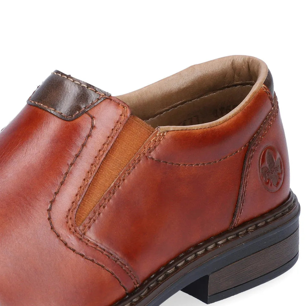 Rieker 17659-23 Mens Brown Leather Slip On Shoes-elevate your sole