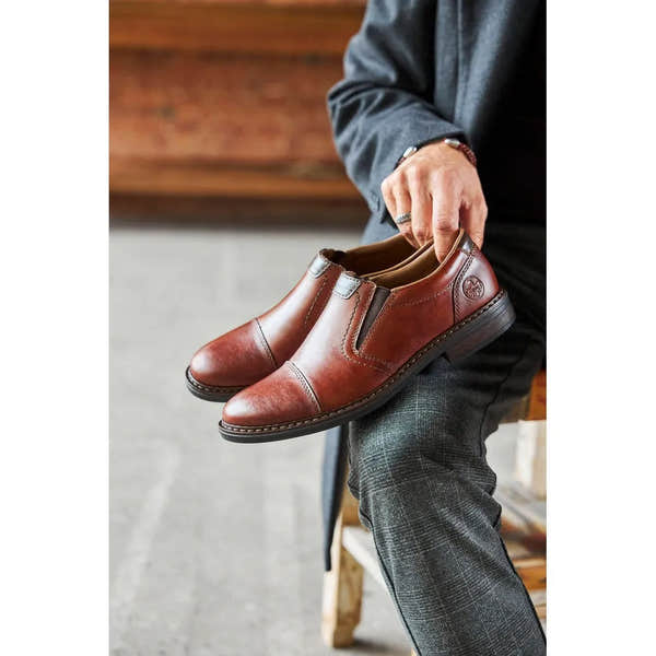 Rieker 17659-23 Mens Brown Leather Slip On Shoes-elevate your sole
