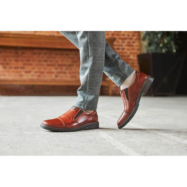 Rieker 17659-23 Mens Brown Leather Slip On Shoes-elevate your sole
