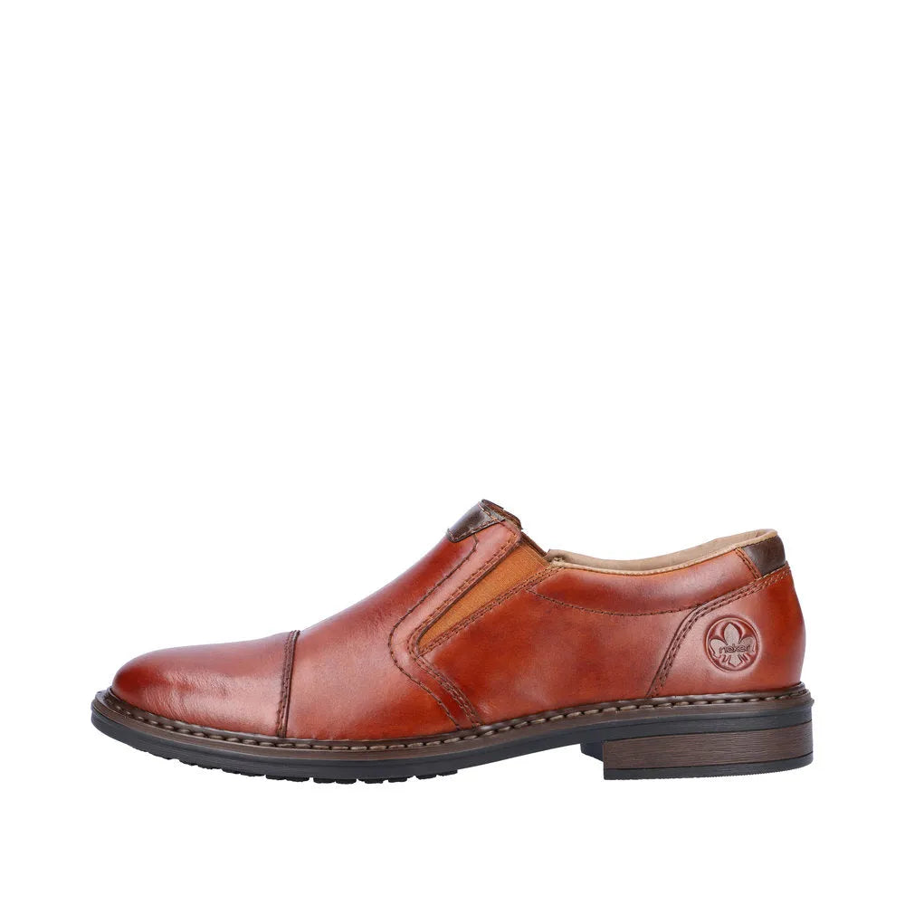 Rieker 17659-23 Mens Brown Leather Slip On Shoes-elevate your sole