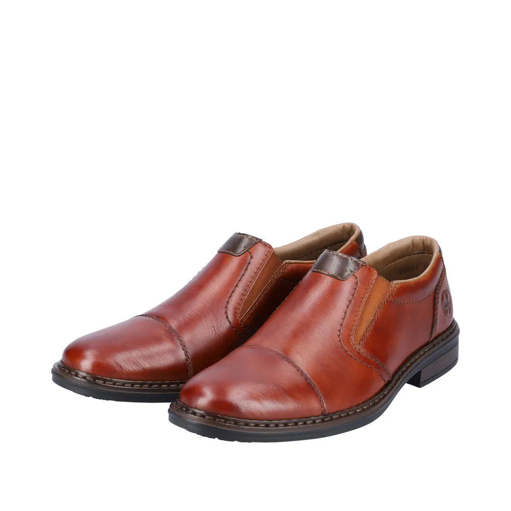 Rieker 17659-23 Mens Brown Leather Slip On Shoes-elevate your sole