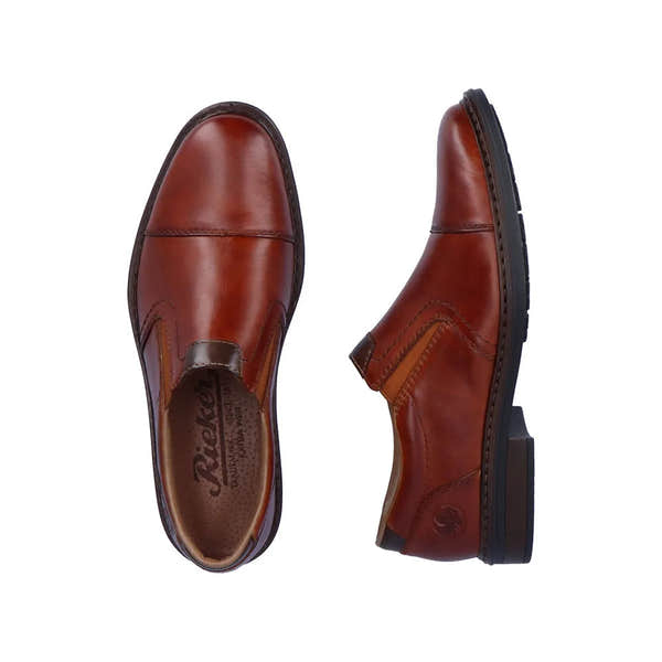 Rieker 17659-23 Mens Brown Leather Slip On Shoes-elevate your sole