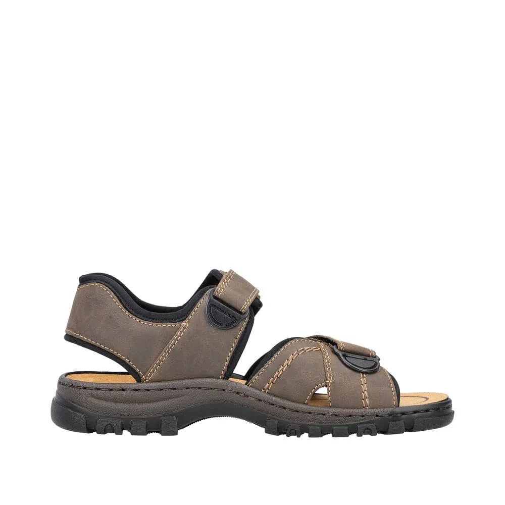 Rieker 25051-27 Mens Wide Brown Strap Sandals-elevate your sole