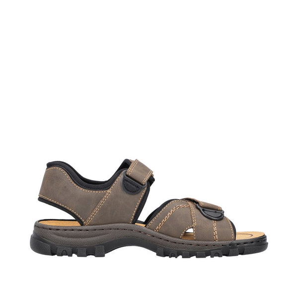Rieker 25051-27 Mens Wide Brown Strap Sandals-elevate your sole