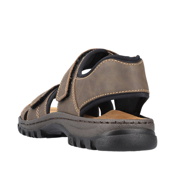 Rieker 25051-27 Mens Wide Brown Strap Sandals - elevate your sole