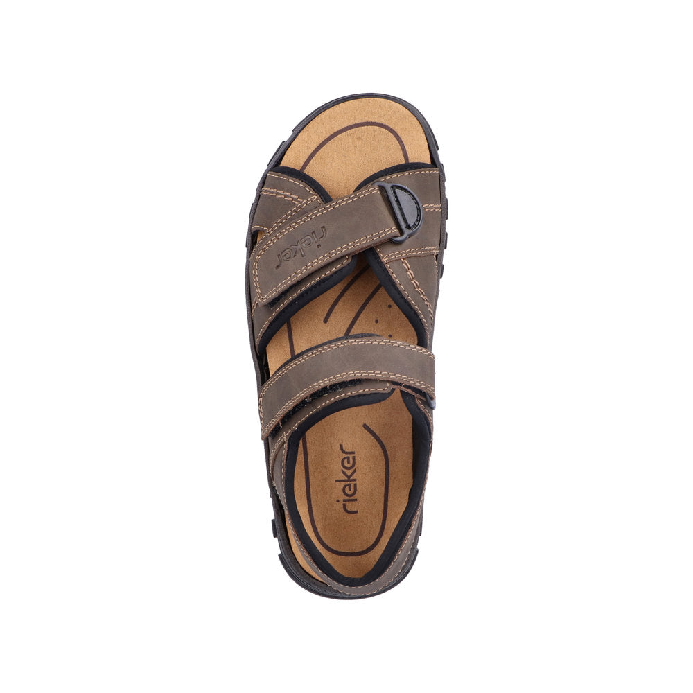 Rieker 25051-27 Mens Wide Brown Strap Sandals - elevate your sole