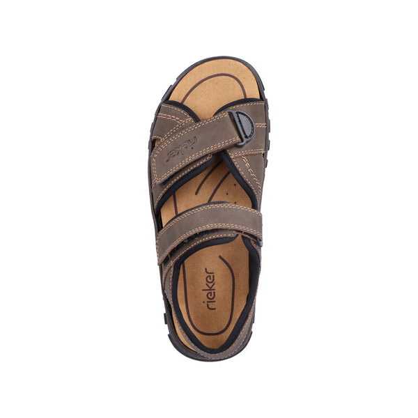 Rieker 25051-27 Mens Wide Brown Strap Sandals - elevate your sole
