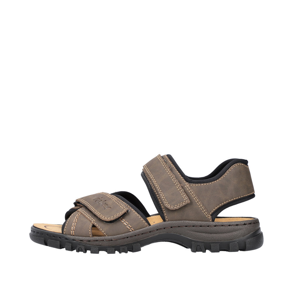Rieker 25051-27 Mens Wide Brown Strap Sandals - elevate your sole