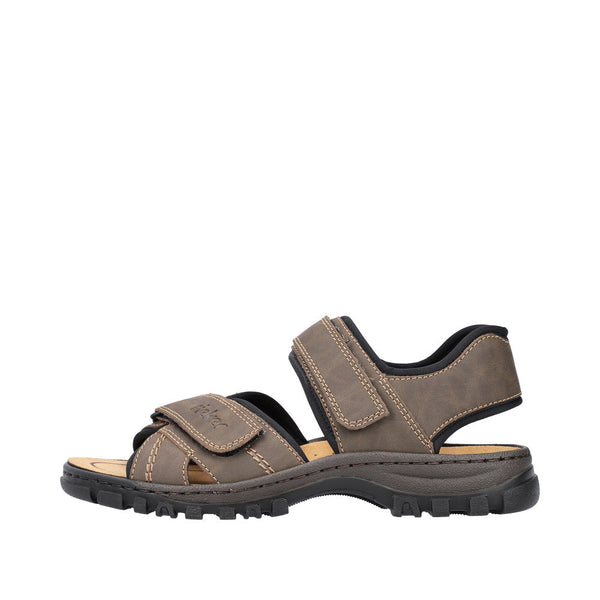 Rieker 25051-27 Mens Wide Brown Strap Sandals - elevate your sole