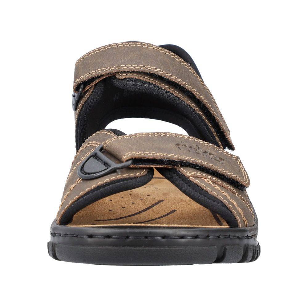 Rieker 25051-27 Mens Wide Brown Strap Sandals-elevate your sole