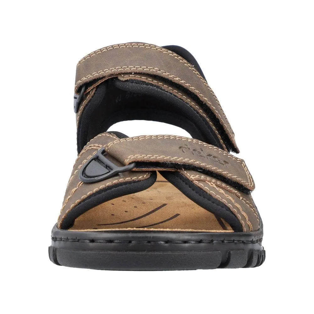 Rieker 25051-27 Mens Wide Brown Strap Sandals-elevate your sole