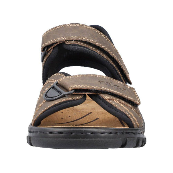 Rieker 25051-27 Mens Wide Brown Strap Sandals-elevate your sole