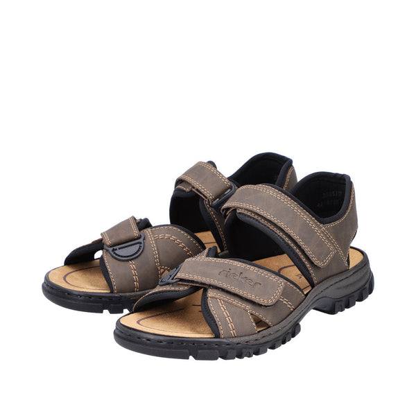 Rieker 25051-27 Mens Wide Brown Strap Sandals - elevate your sole