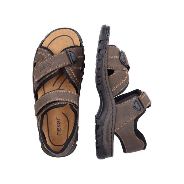 Rieker 25051-27 Mens Wide Brown Strap Sandals-elevate your sole