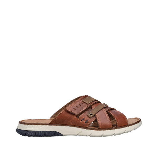 Rieker 25292-24 Mens Cognac Leather Slider Sandals-elevate your sole