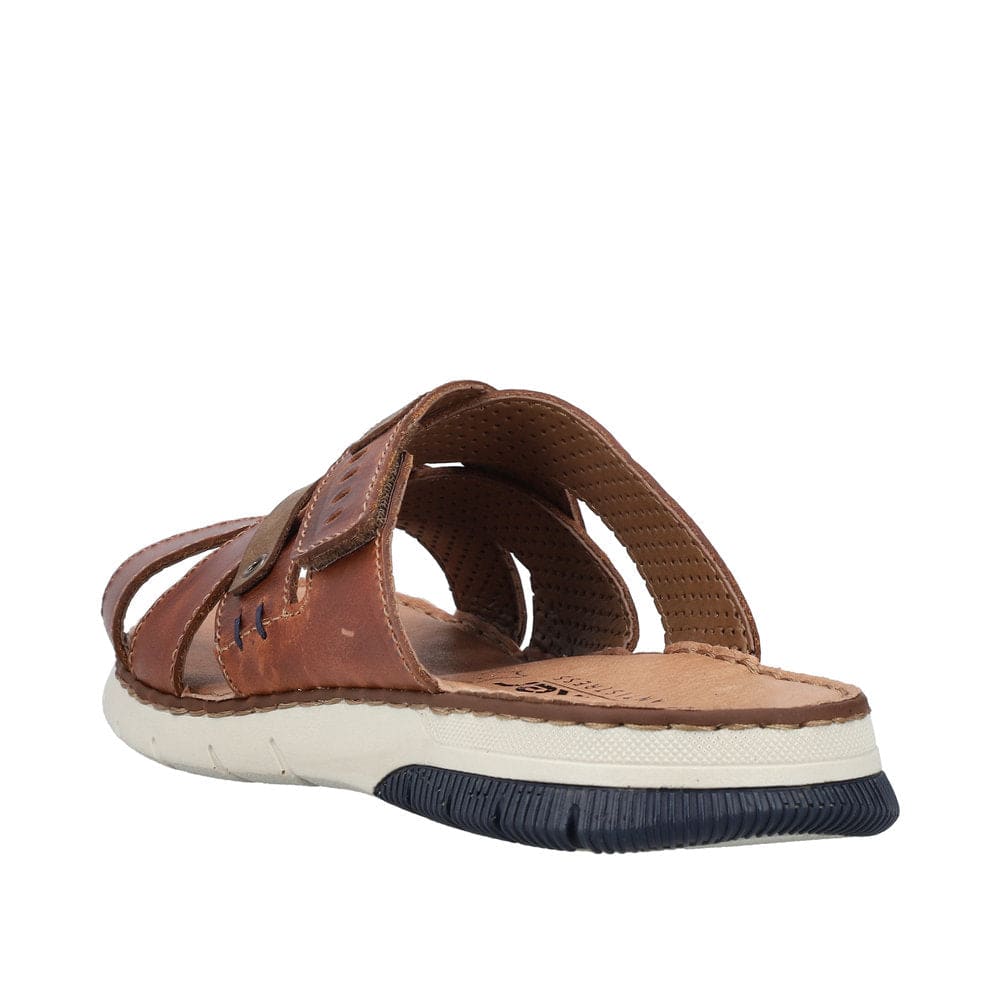 Rieker 25292-24 Mens Cognac Leather Slider Sandals-elevate your sole