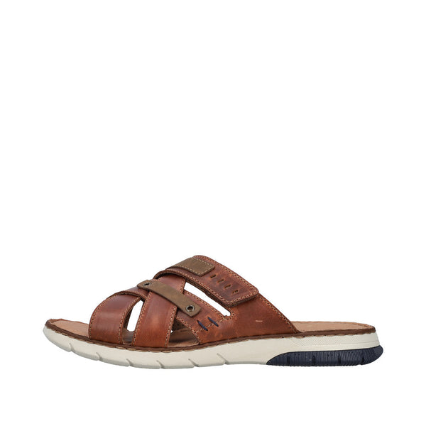 Rieker 25292-24 Mens Cognac Leather Slider Sandals-elevate your sole