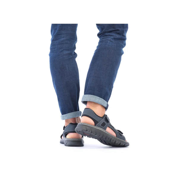 Rieker 26761-14 Mens Navy Touch Fastening Walking Sanda - elevate your sole