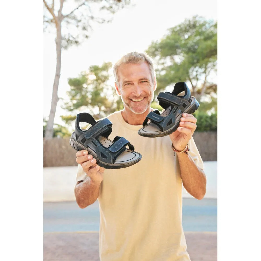 Rieker 26761-14 Mens Navy Touch Fastening Walking Sanda - elevate your sole