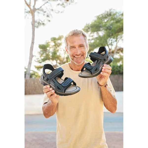 Rieker 26761-14 Mens Navy Touch Fastening Walking Sanda - elevate your sole