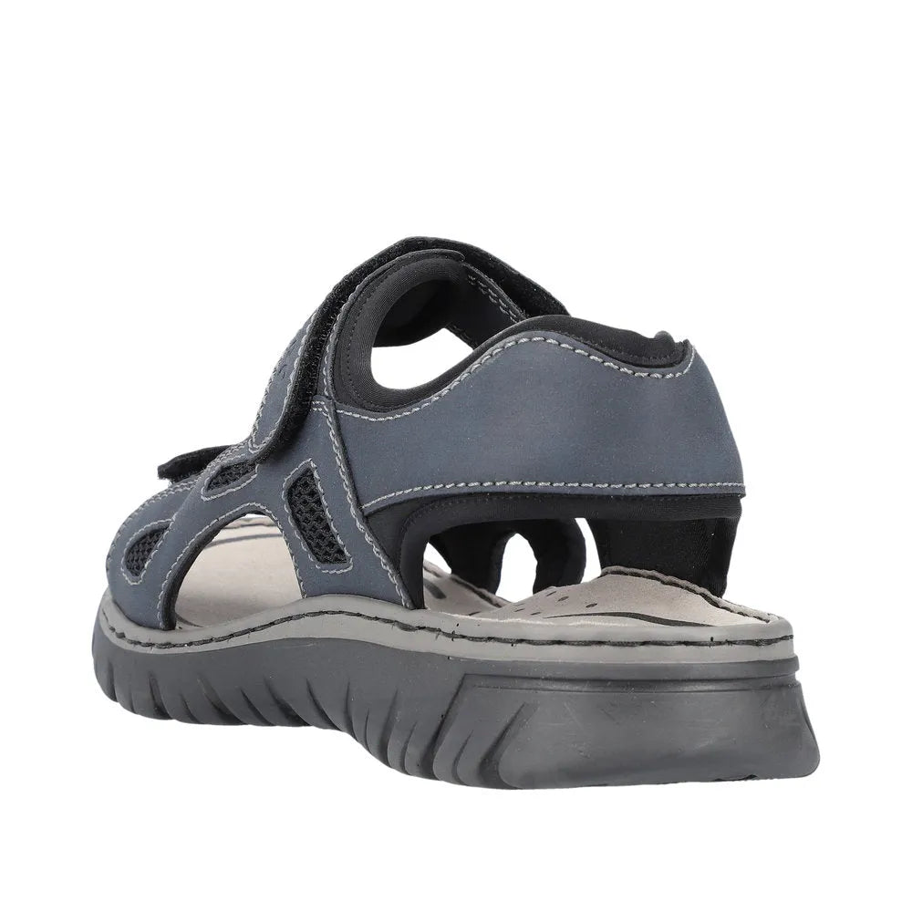 Rieker 26761-14 Mens Navy Touch Fastening Walking Sanda - elevate your sole
