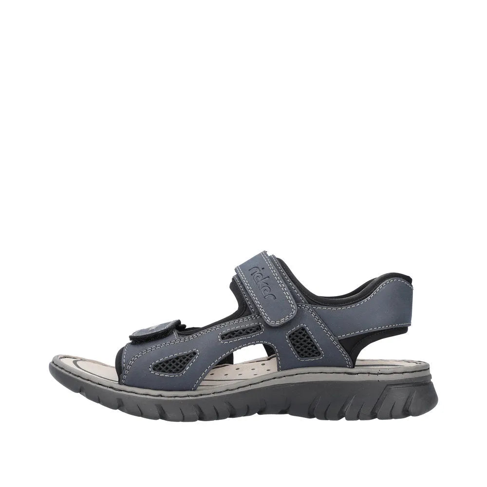 Rieker 26761-14 Mens Navy Touch Fastening Walking Sanda - elevate your sole