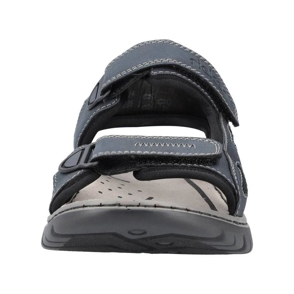 Rieker 26761-14 Mens Navy Touch Fastening Walking Sanda-elevate your sole