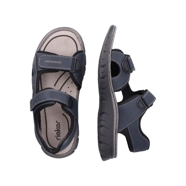 Rieker 26761-14 Mens Navy Touch Fastening Walking Sanda-elevate your sole