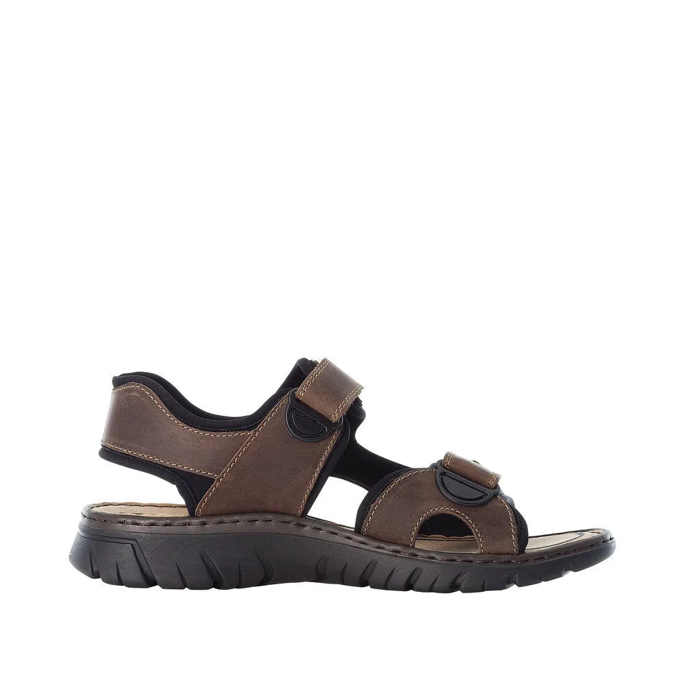 Rieker 26761-26 Mens Brown Touch Fastening Sandals-elevate your sole