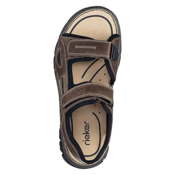Rieker 26761-26 Mens Brown Touch Fastening Sandals-elevate your sole