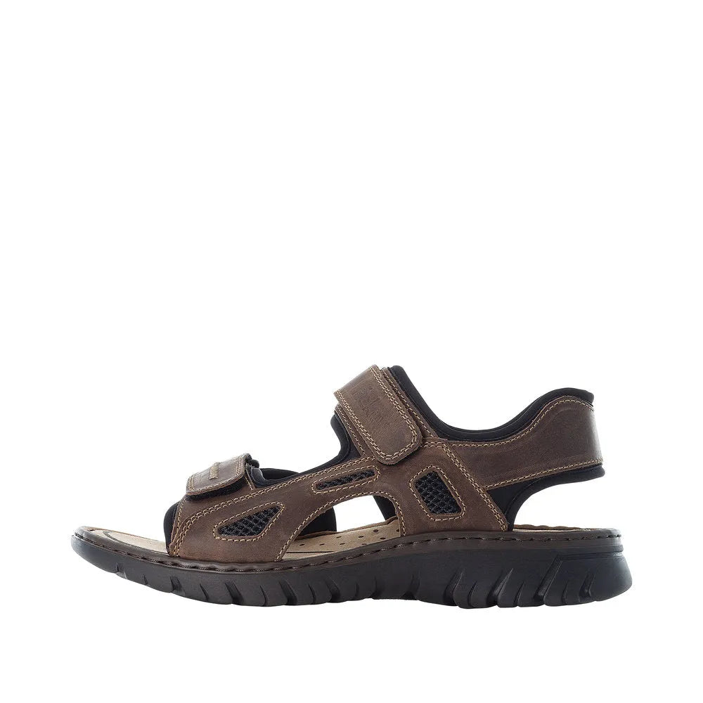 Rieker 26761-26 Mens Brown Touch Fastening Sandals-elevate your sole