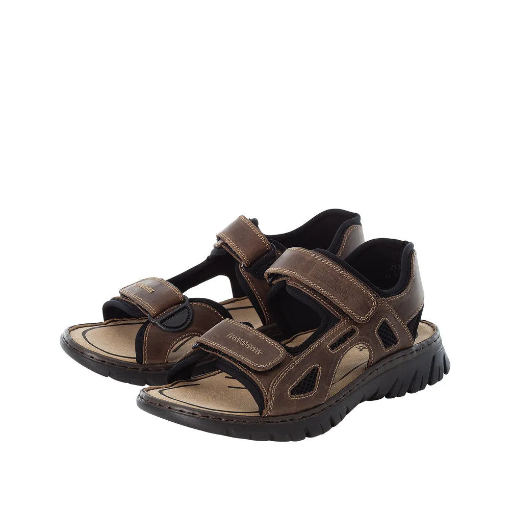 Rieker 26761-26 Mens Brown Touch Fastening Sandals-elevate your sole
