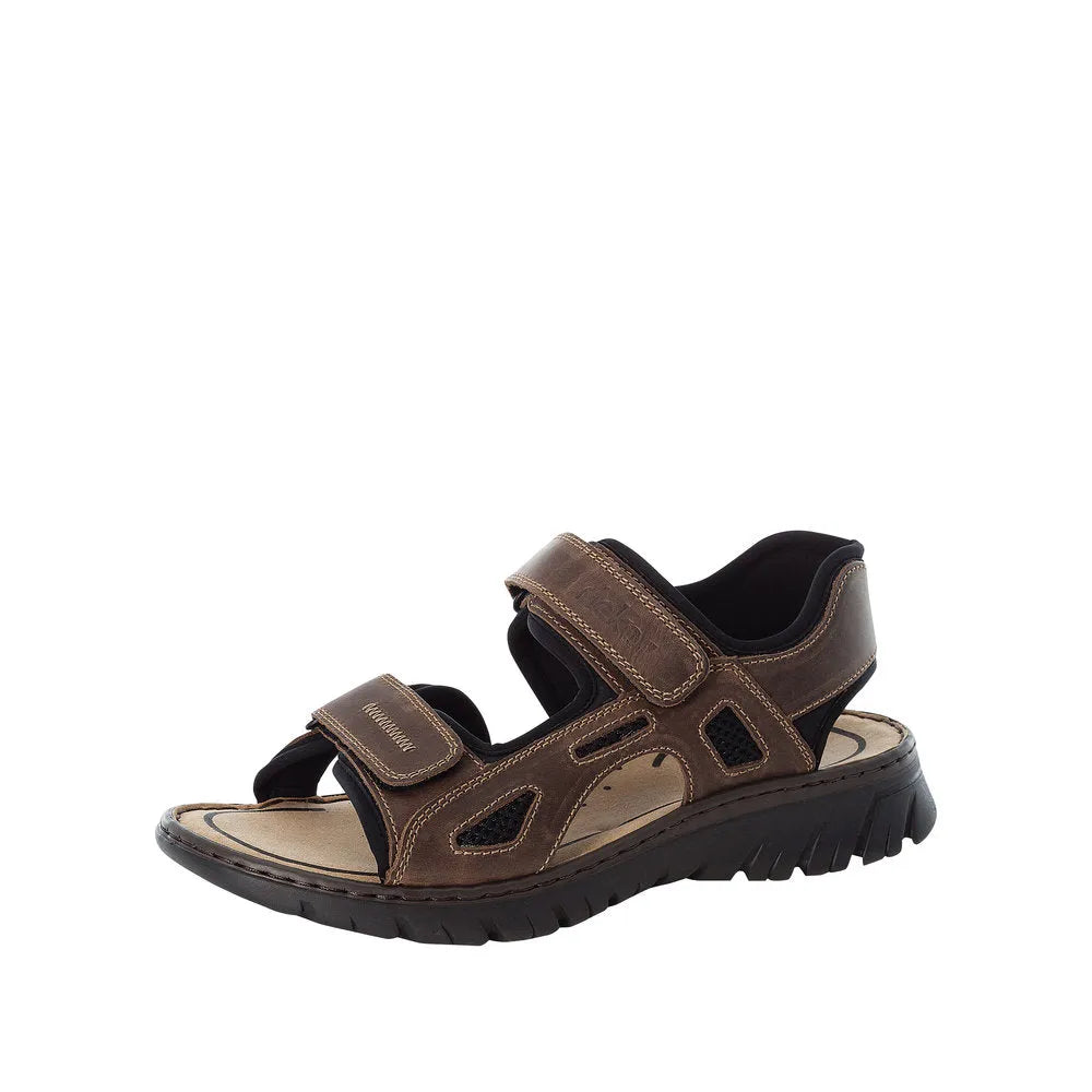 Rieker 26761-26 Mens Brown Touch Fastening Sandals-elevate your sole