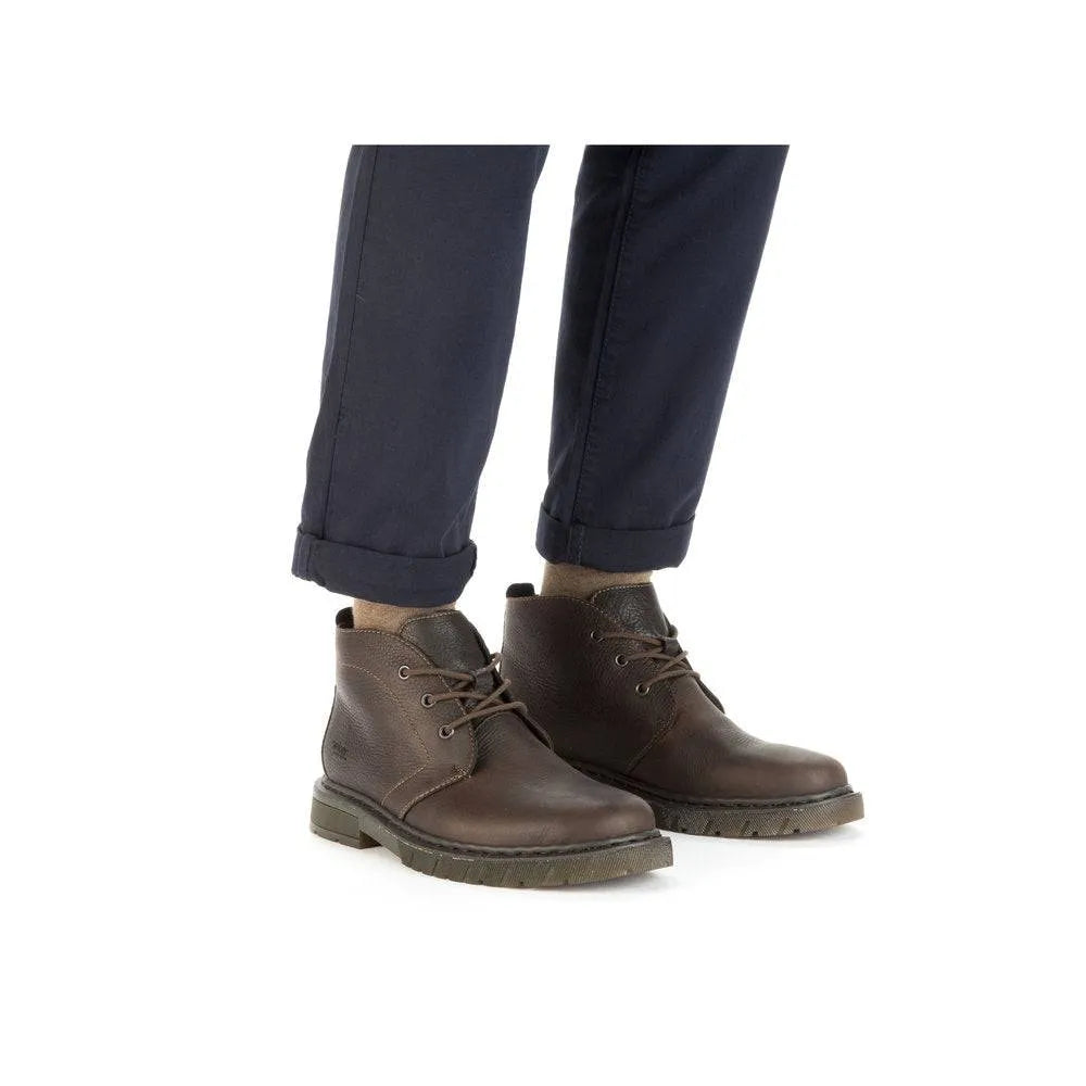 Rieker 31640-25 Mens Brown Leather Lace Up Ankle Boots-elevate your sole