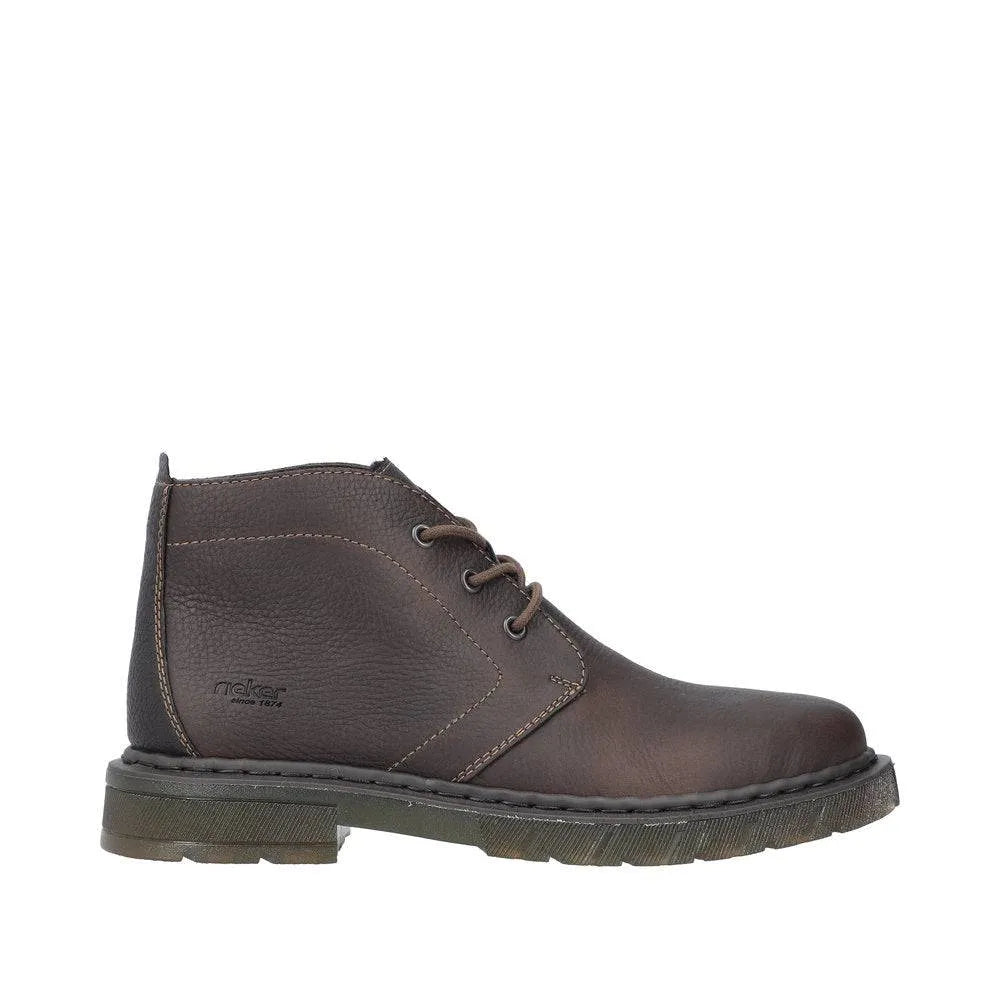Rieker 31640-25 Mens Brown Leather Lace Up Ankle Boots-elevate your sole