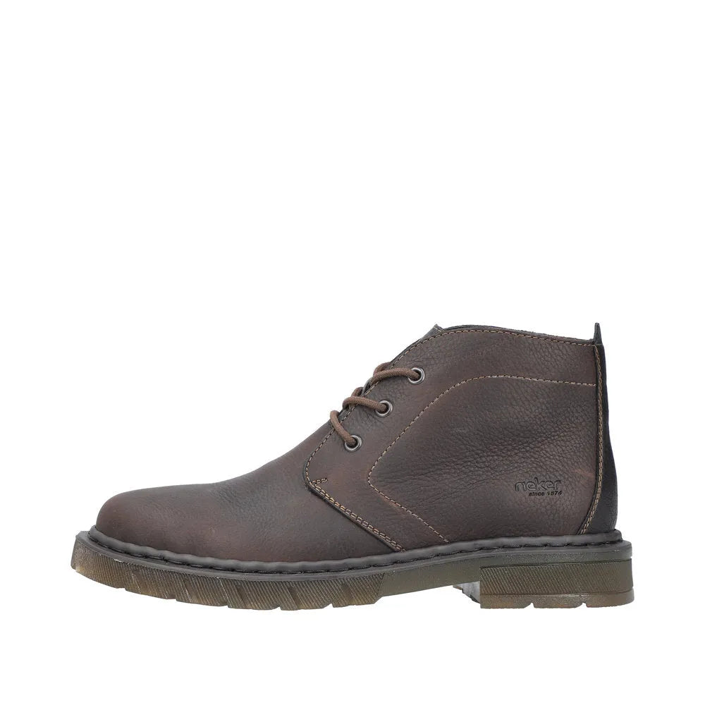 Rieker 31640-25 Mens Brown Leather Lace Up Ankle Boots-elevate your sole