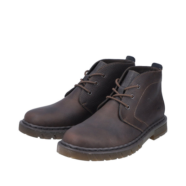 Rieker 31640-25 Mens Brown Leather Lace Up Ankle Boots-elevate your sole