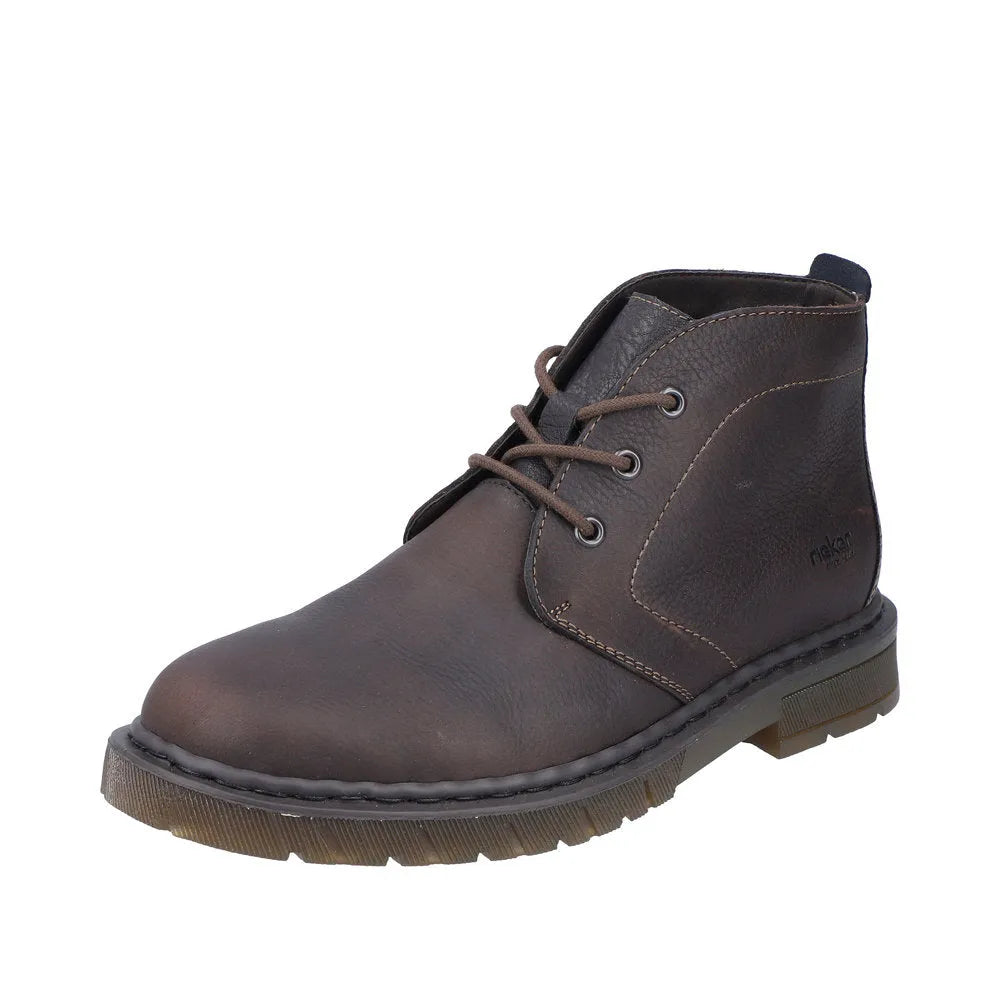 Rieker 31640-25 Mens Brown Leather Lace Up Ankle Boots-elevate your sole