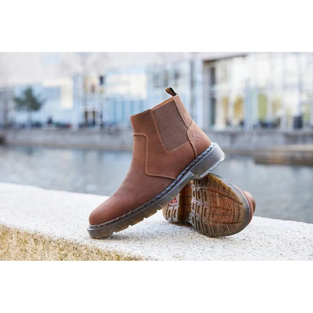 Rieker 31650-23 Mens Brown Side Zip Ankle Boots-elevate your sole